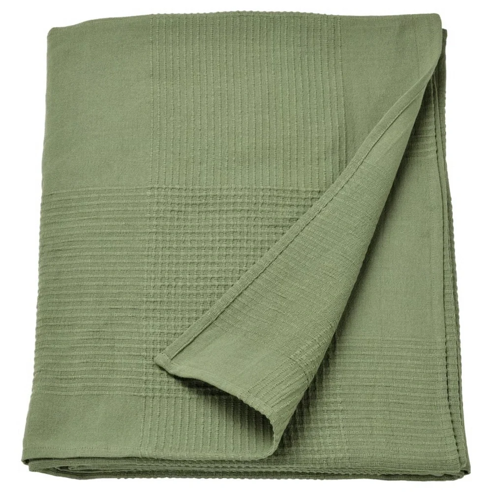 Soft Olive Green Textured Throw Blanket